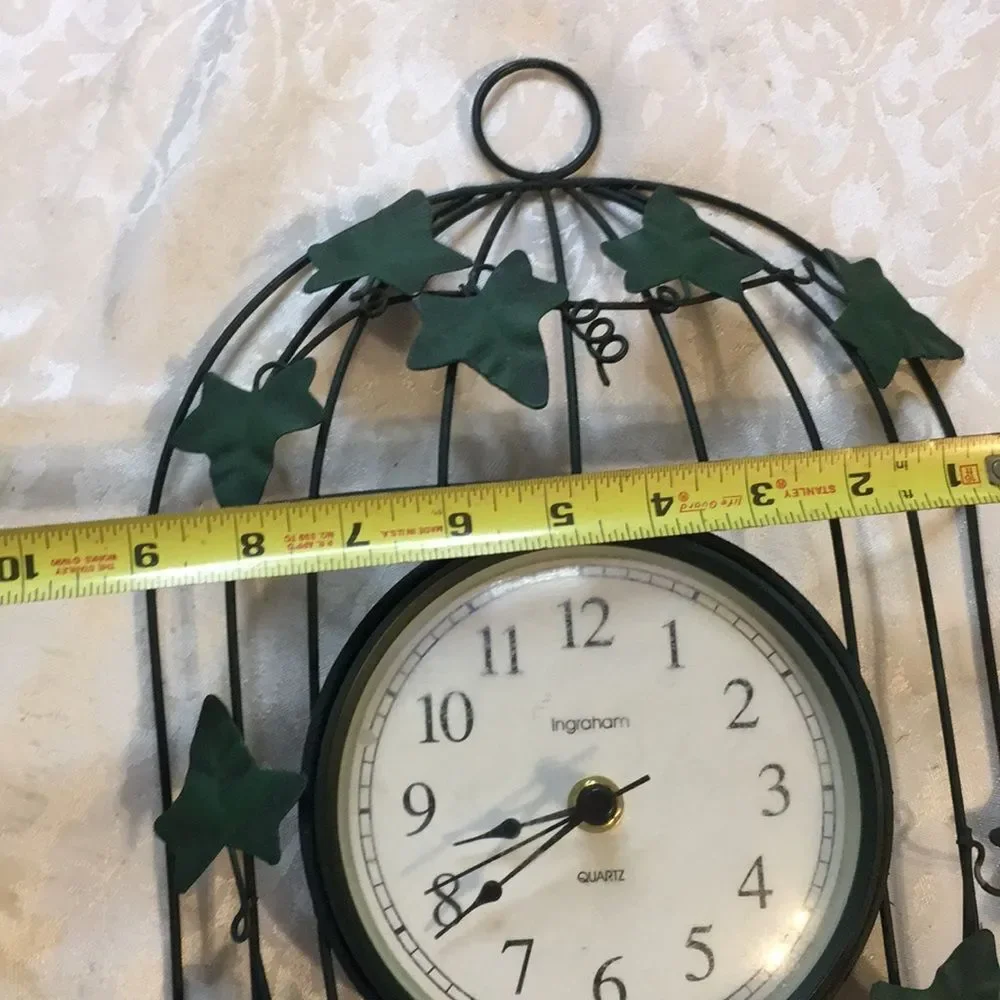 Vintage Birdcage Ingraham Quartz Wall Mantle Clock